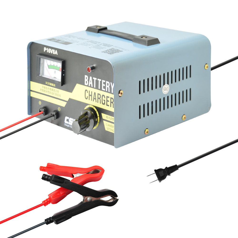 P1608 - 16V 8A 手動操作型充電器