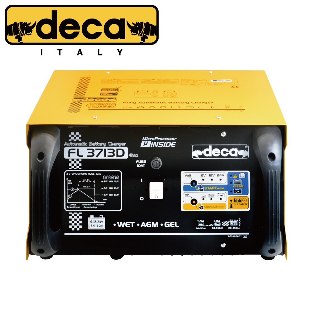 【義大利原裝】DECA FL3713D 全自動脈衝電瓶充電機 | 6/12/24V 全車系